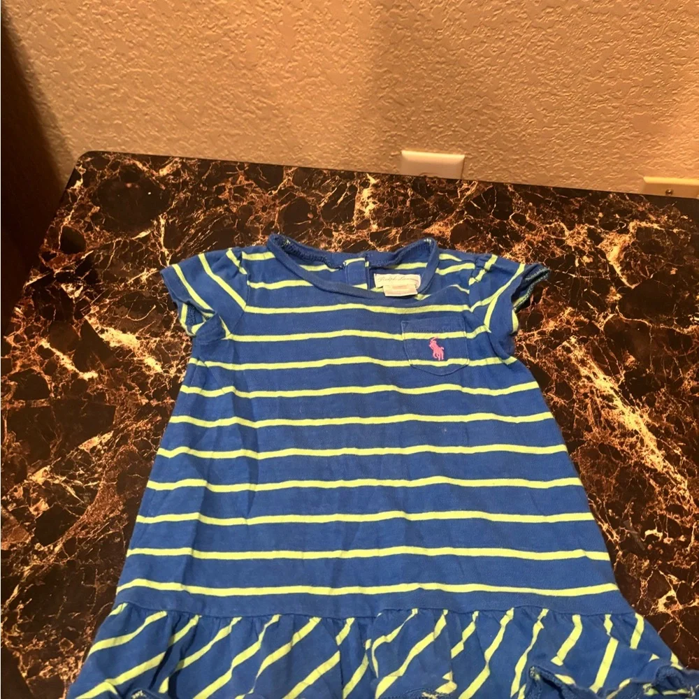 Green and Blue Striped‎ Ralph Lauren Dress and top
